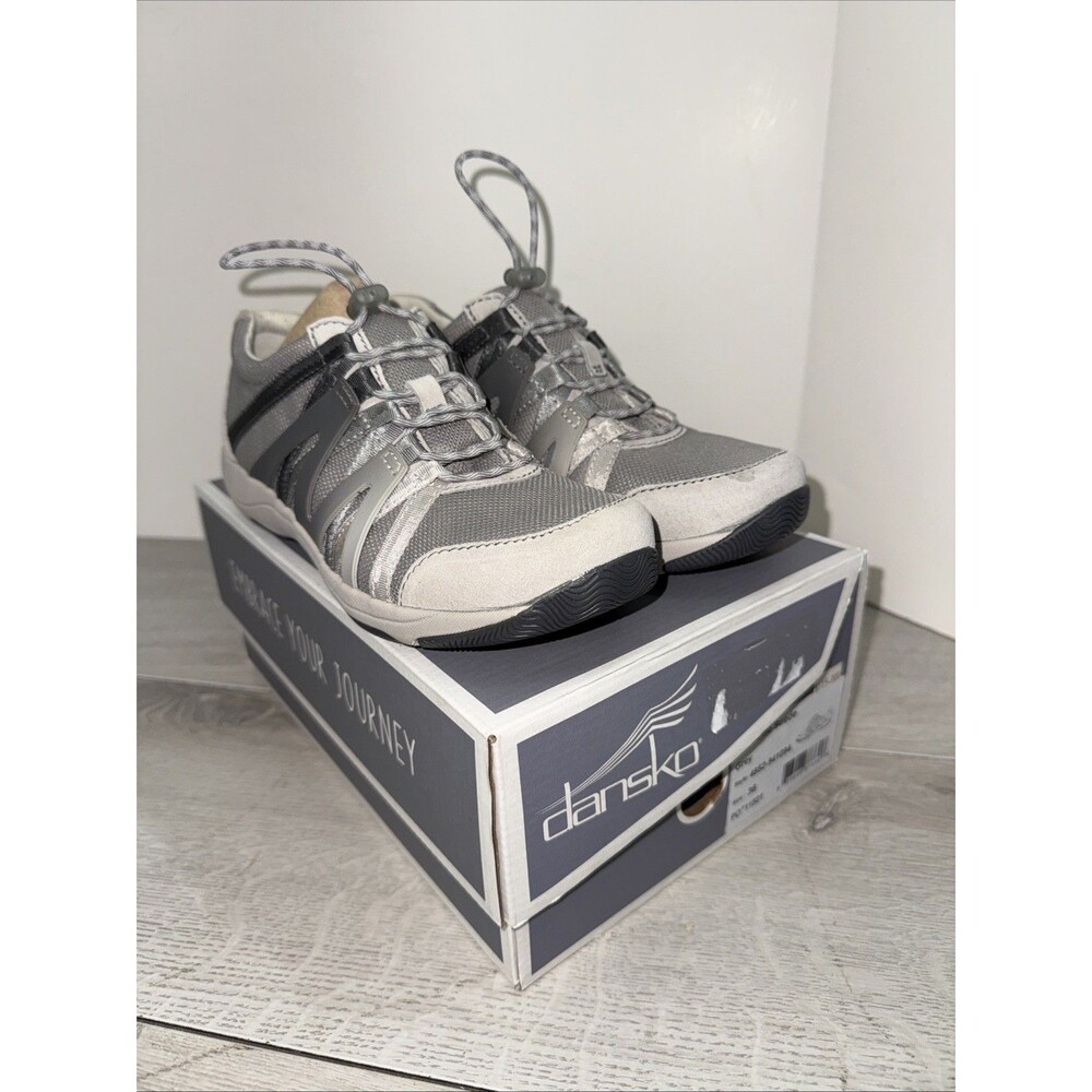 Dansko Henriette Suede Women’s EU 36 US 5.5-6 Grey Bungee Tie Shoes New